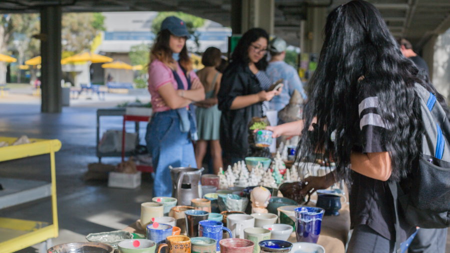 Students at Cup and Bowl Sale