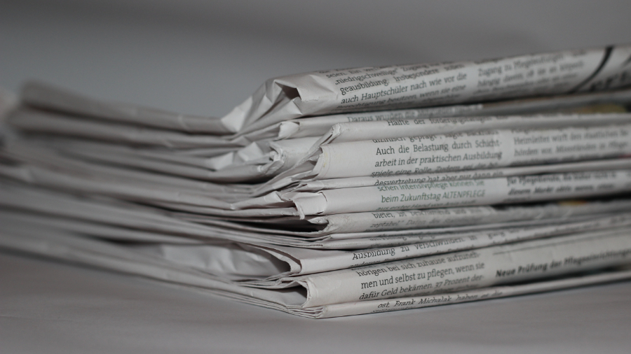 A stack of newspapers