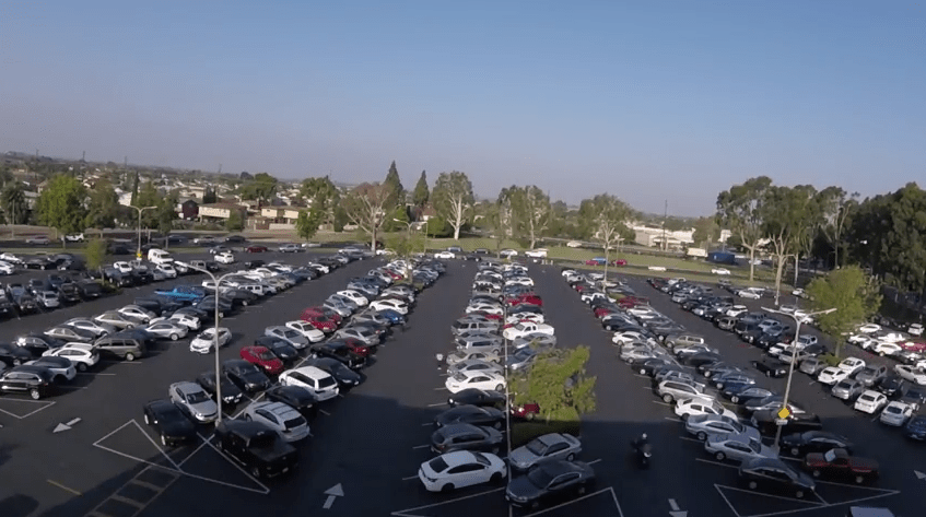 Cars in parking lot