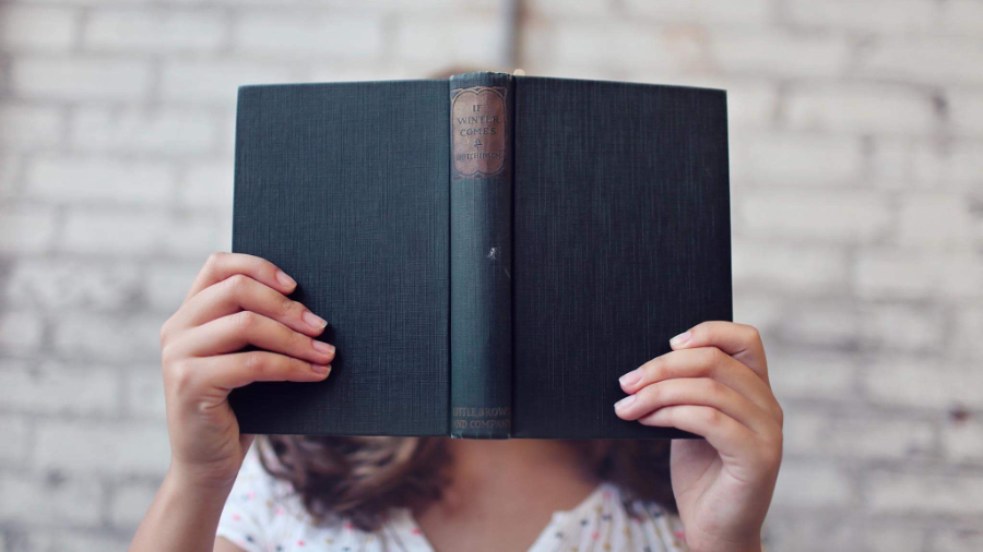 Woman reading a book