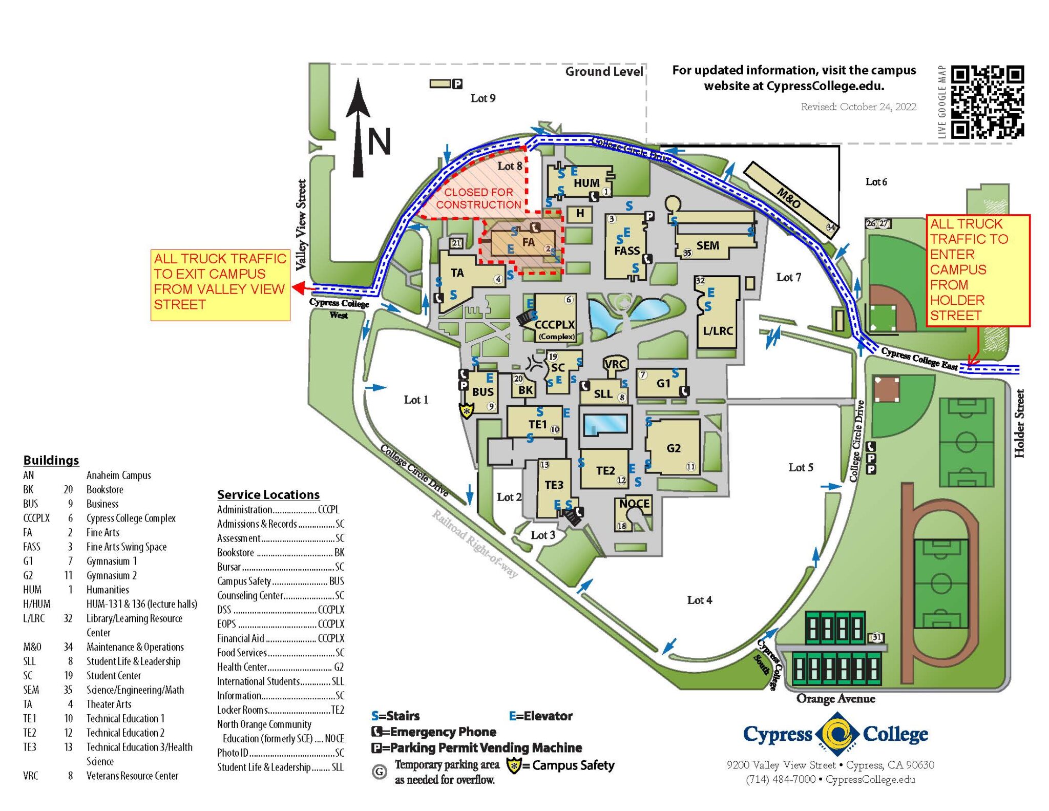 Map of Campus showing construction of Fine Arts building