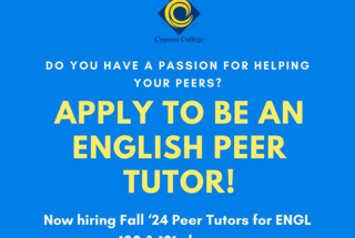 Apply to be an English Peer Tutor During Fall 2024 Semester