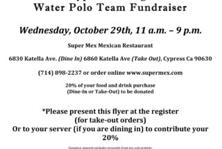 Water Polo Team Hosting Fundraiser at Super Mex