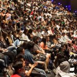 Audience of high school students for Senior Day