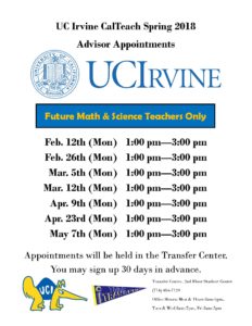 UC Irvine Advisor appointments