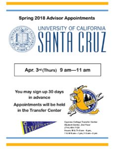UC Santa Cruz Advisor Appointment