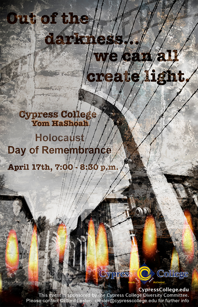 Cypress College Yom HaShoah flyer