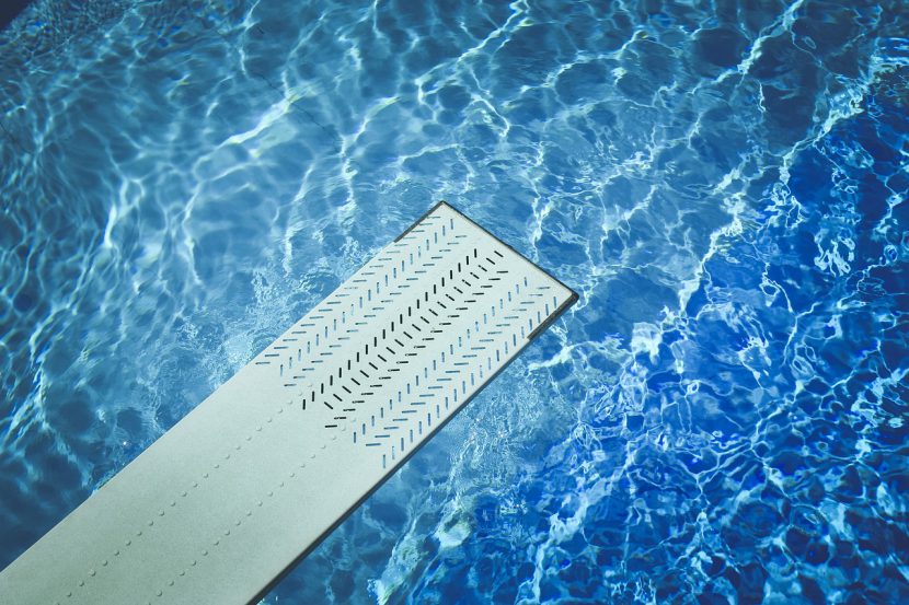 Top view of a diving board