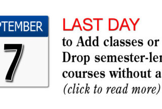 Add/Drop Deadline is Sunday, September 7