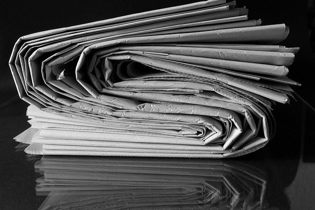 Folded newspapers