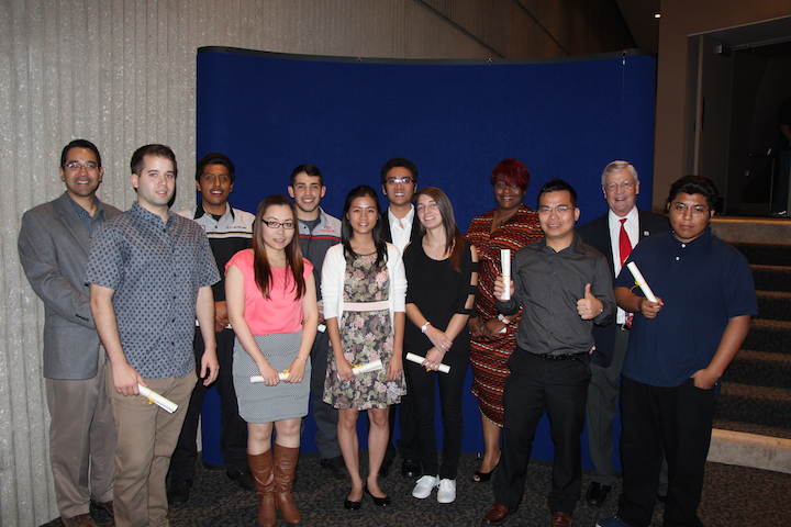 Nearly $200,000 in scholarships were presented to 354 students at the Cypress College Foundation’s annual Scholarship Awards. The event was held in a packed Campus Theater on Monday, May 11, 2015.
