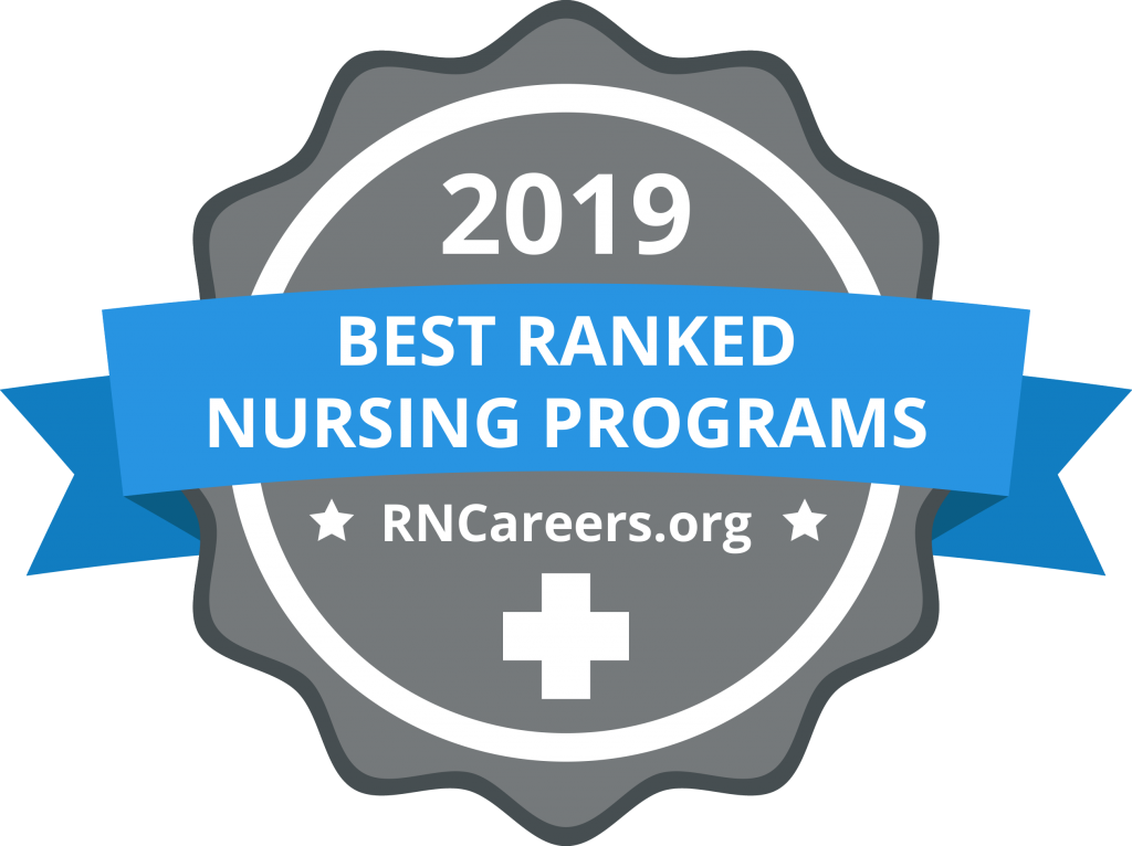 Badge stating 2019 Best Ranked Nursing Programs by RNCareers.org