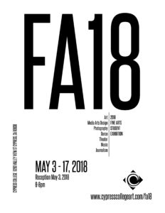 2018 Fine Arts Student Exhibition flyer