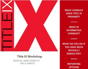 Title IX Sexual Misconduct on Campus flyer